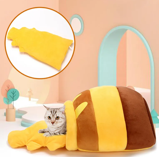 warm and fuzzy cat bed