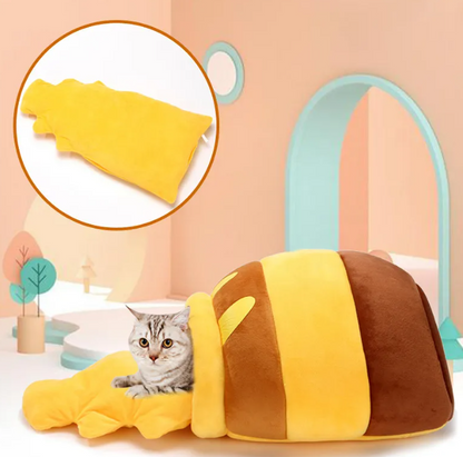 warm and fuzzy cat bed