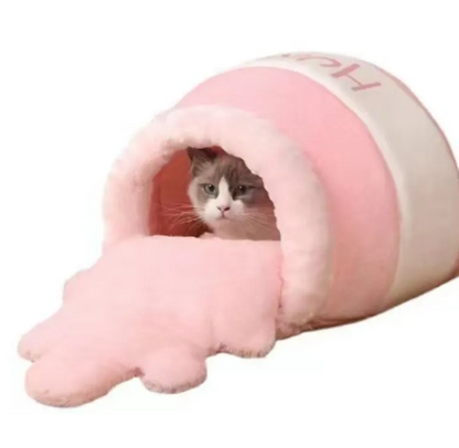 warm and fuzzy cat bed